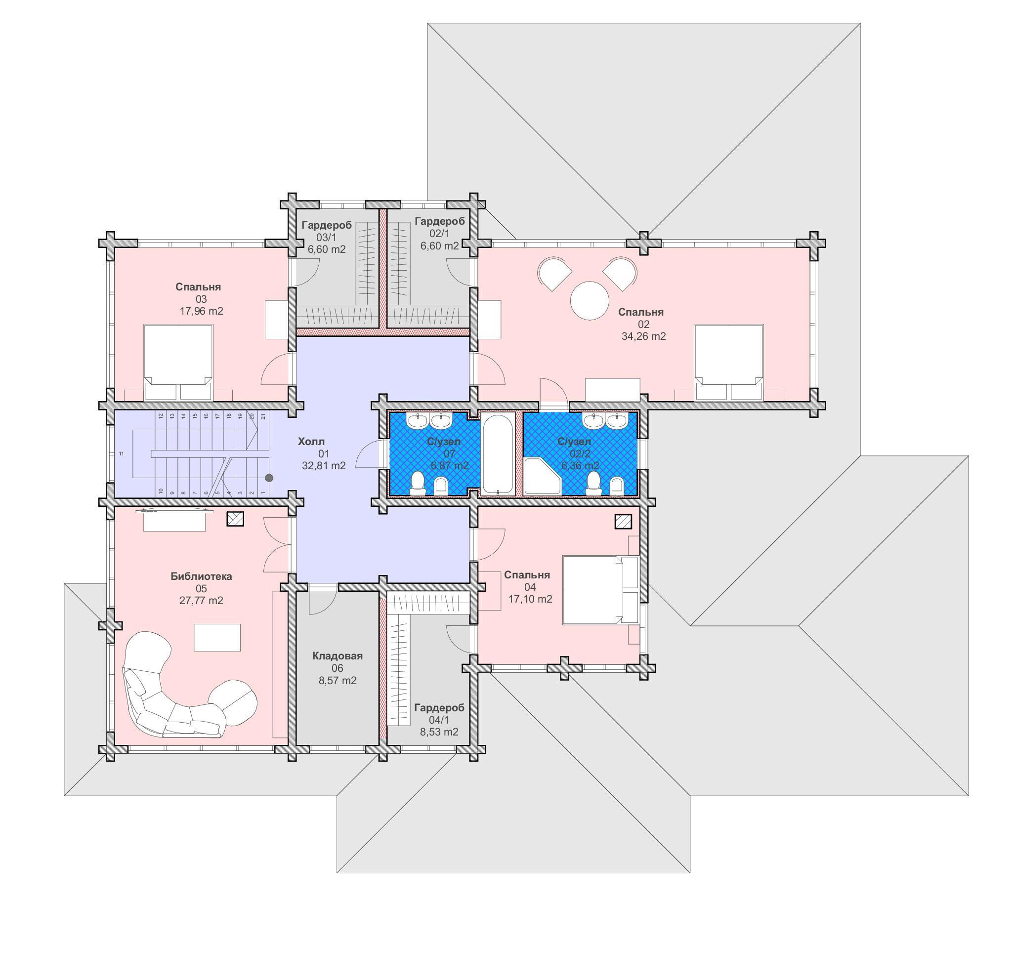 Проект дома Инсбрук - поэтажный план 2 этаж - КП Emerald Village
