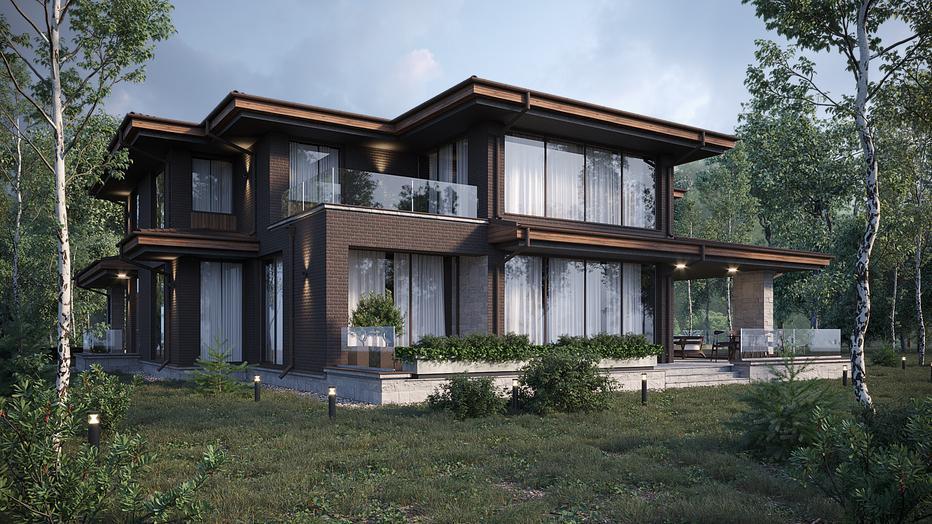 Проект дома Гессен в элитном КП Emerald Village на Новой Риге