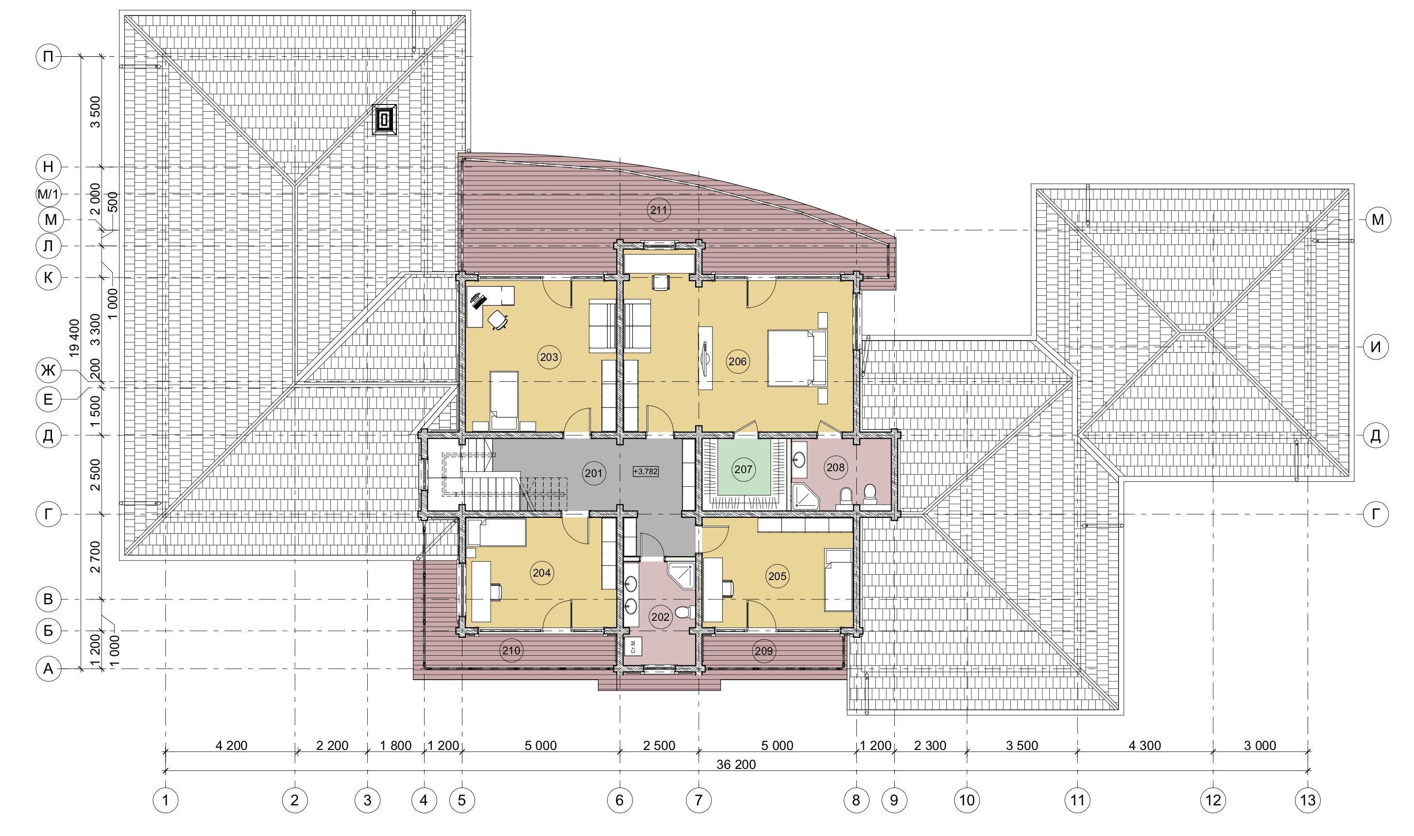 Проект дома Баден-Баден - поэтажный план 2 этаж - КП Emerald Village
