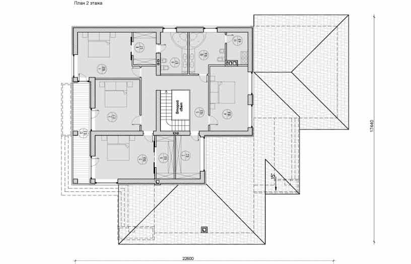 Проект дома Монпелье - поэтажный план 2 этаж - КП Emerald Village