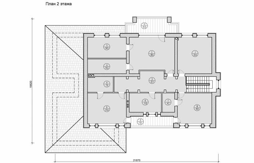 Проект дома Бильбао - поэтажный план 2 этаж - КП Emerald Village