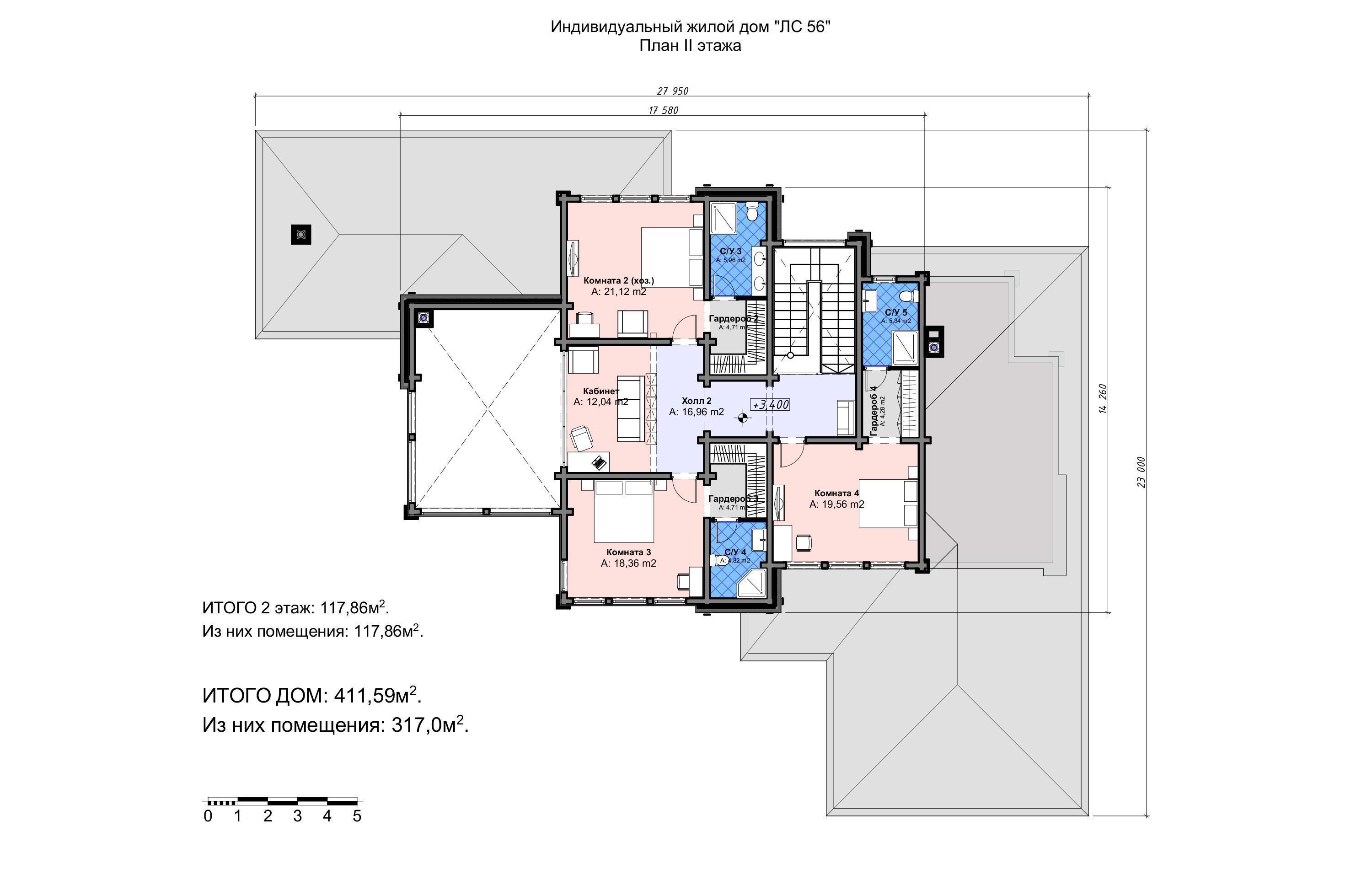 Проект дома Мюнхен - поэтажный план 2 этаж - КП Emerald Village