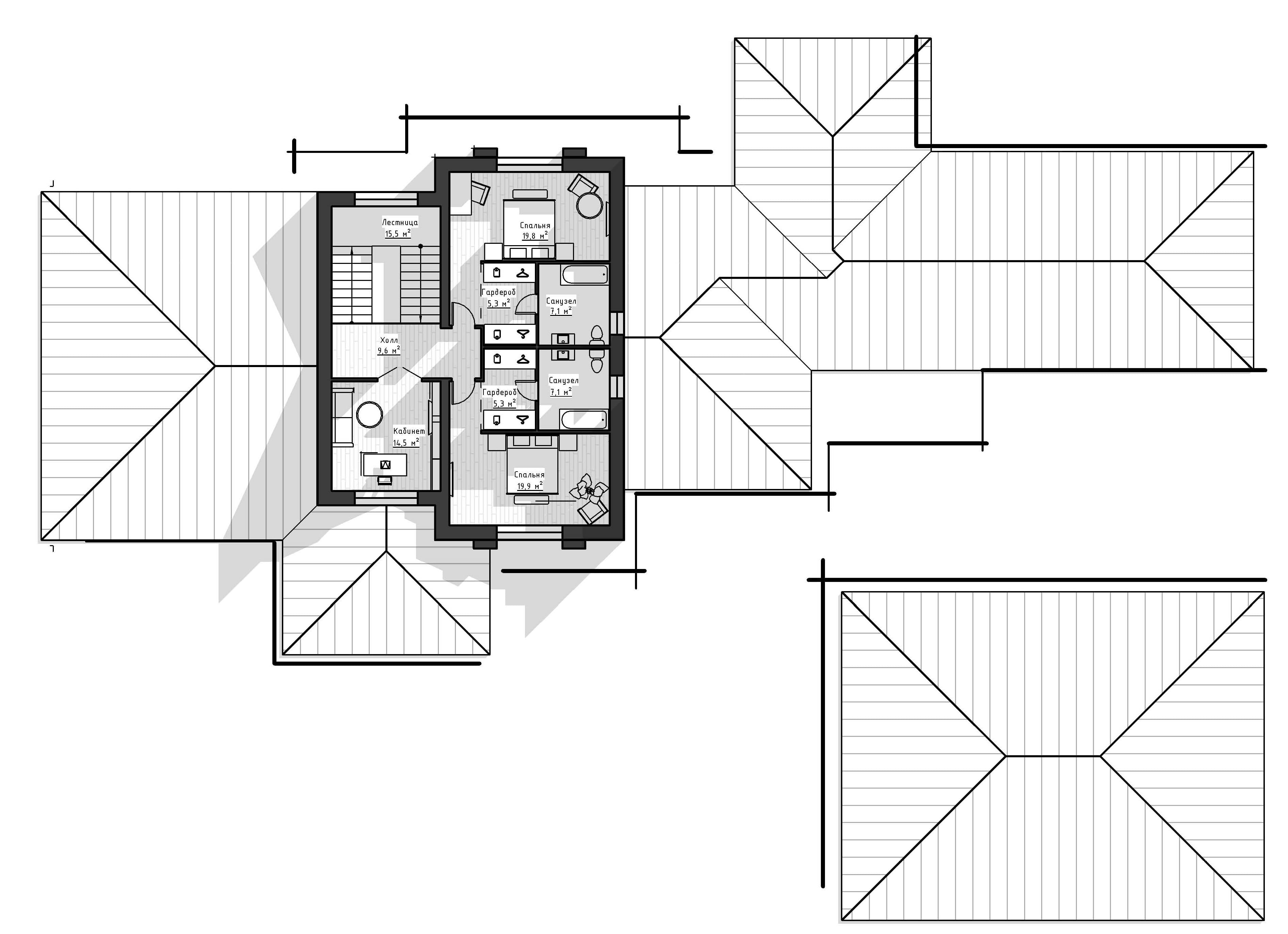 Проект дома Бломберг - поэтажный план 2 этаж - КП Emerald Village