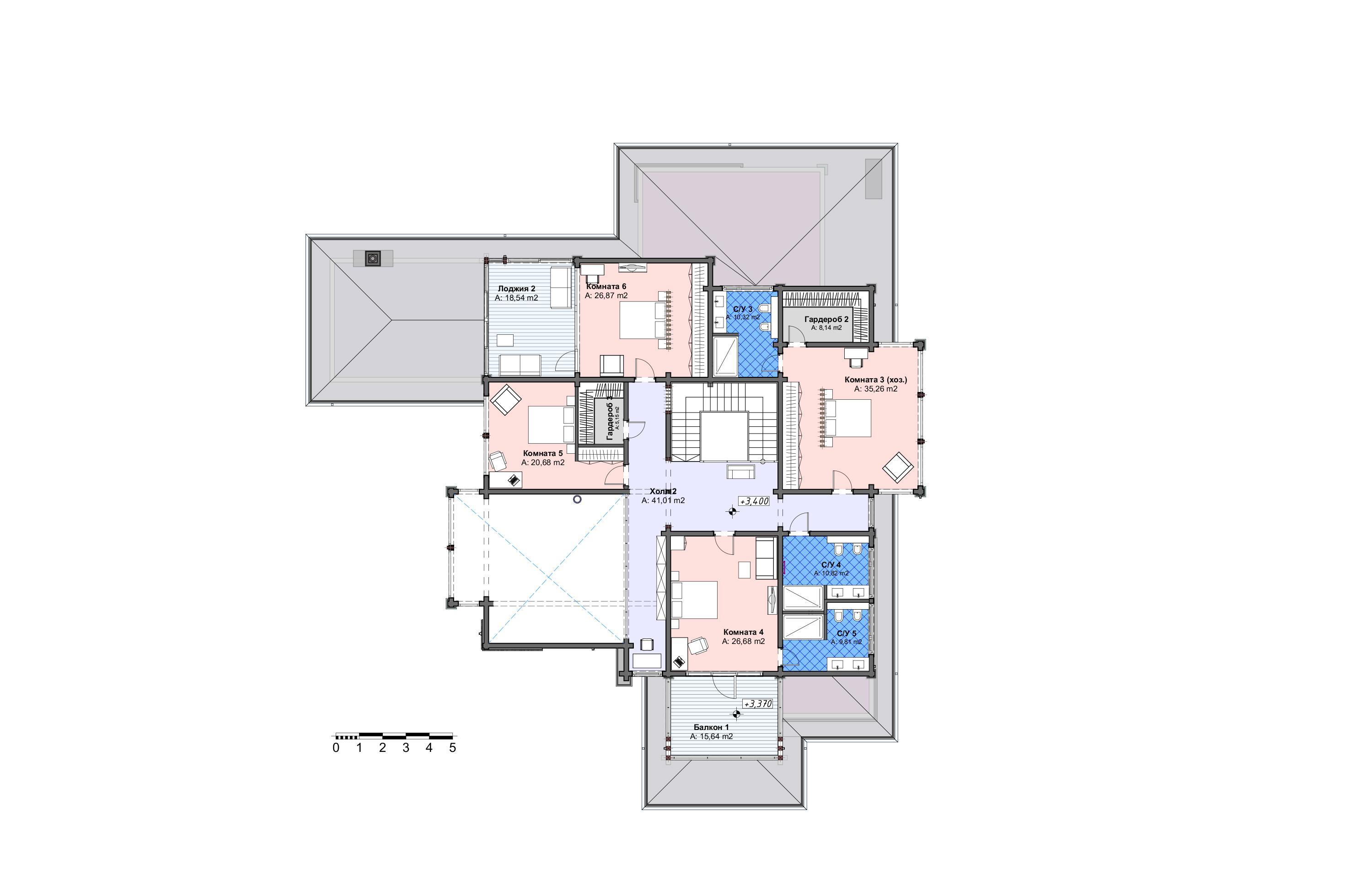 Проект дома Кёльн - поэтажный план 2 этаж - КП Emerald Village