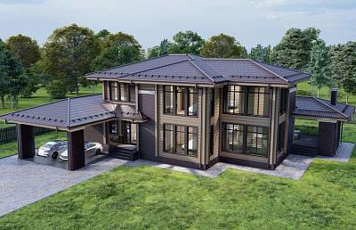 Дома из клеёного бруса - коллекция в стиле райта в Emerald Village